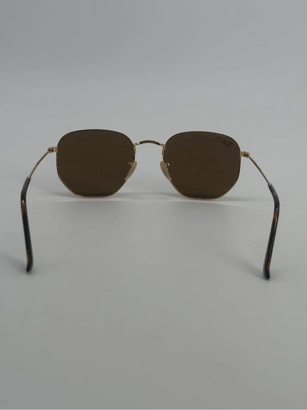 Ray-Ban Sunglasses Mens Gold Hexogonal Brown Polarized RB3548-N 001/57 145